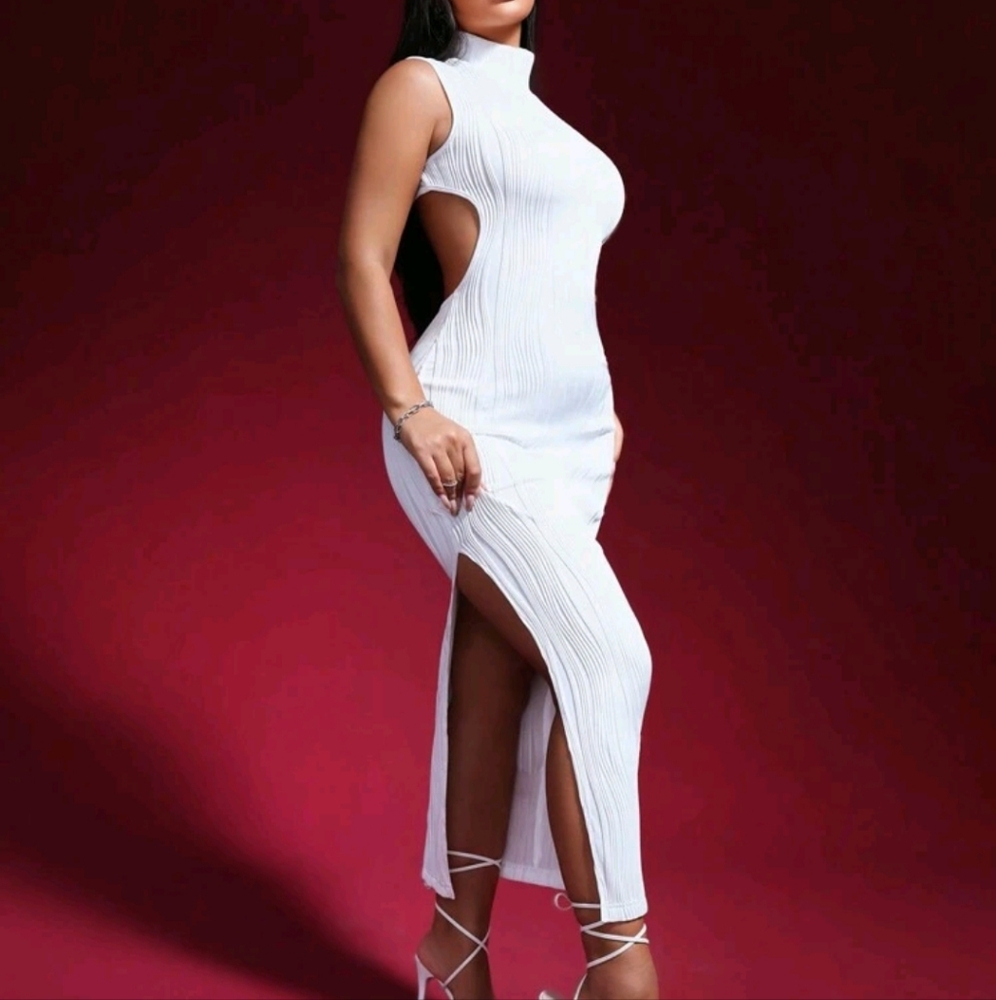 Solid Color Sleeveless Simple Fashionable Casual Daily Dress - Picture 4 of 4
